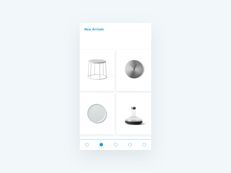 Scroll & Transition Test ae interaction material design motion navigation principle shop ui design wireframes