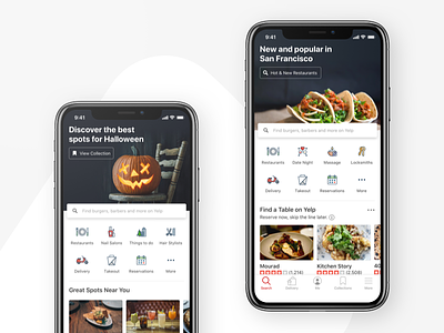 Homescreen Header app design holiday ios mobile restaurants services ui ux yelp