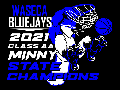 Waseca Bluejays 2021 Class AA State Champs T-Shirt Design apparel art branding design graphic design illustration illustrator logo
