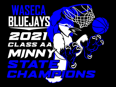 Waseca Bluejays 2021 Class AA State Champs T-Shirt Design