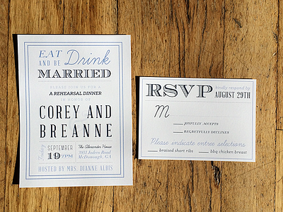 Wedding Rehearsal Dinner Invitations invitations invites print design rehearsal dinner rsvp typography wedding