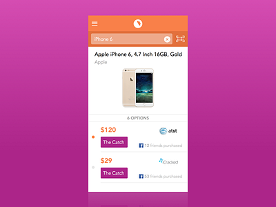 iOS Mobile Design Mockup - Peach ios iphone mobile orange peach sketch ui ux