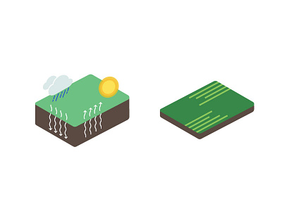 Nitrogen Booklet Icons, 2 agriculture agtech farm farming farmlogs fields iconography icons isometric nitrogen management rain sun