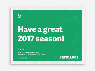 FarmLogs Polymailer from Stickermule agriculture agtech farmlogs mailer polymailer stickermule