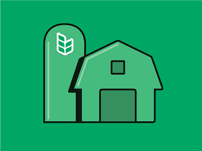 Die Cut Sticker FarmLogs barn die cut farm farmlogs green icon iconography sticker stickermule wheat