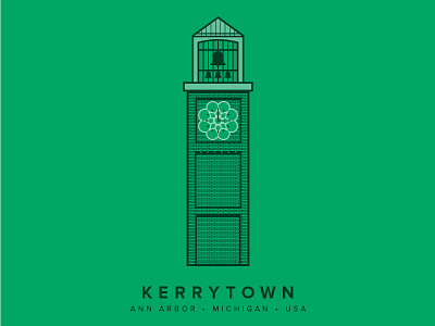 Ann Arbor Kerrytown Clock Tower ann arbor illustration kerrytown lines michigan