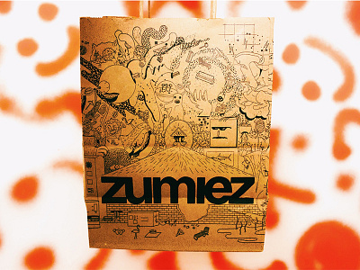 Zumiez Shopping Bag art female girl heart illustration line love night romance sad walk winter