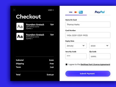 004 100daysofui checkout credit design font info product simple store ui