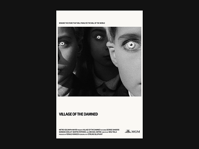 Village of the Damned (1960) cover design film film fest film grain font graphic design illustration movie movie app movie art poster poster a day poster art poster challenge simple type typography