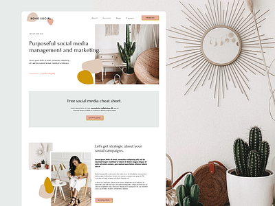 Squarespace Template Customization - Boho Social squarespace webdesign