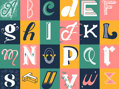 Alphabet styles alphabet design illustration lettering procreate typography