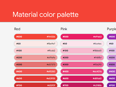 Palette Material Color color material palette web