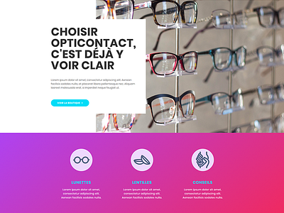 Opticontact design elementor glasses lens optician web woocommerce wordpress
