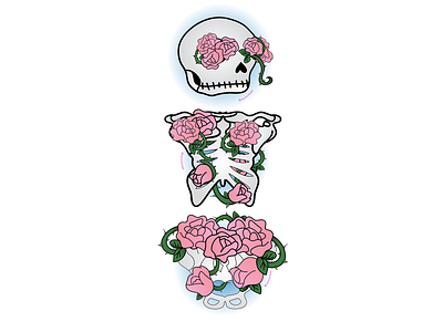 flowery bones design graphic design illustration vector