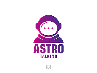 ASTRO TALKING animation art astronaut awesome branding chat combination creative design drawing dribbble graphic design illustration logo vector