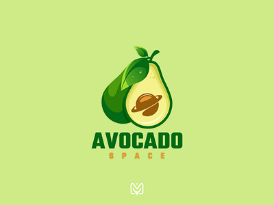 Avocado Space avocado awesome brand branding creative design drawing dribbble graphic graphic design illustration logo simple space vector