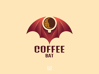 COFFEE BAT awesome bat brand branding coffee combination creative design draw dribbble illustration logo project simple vector