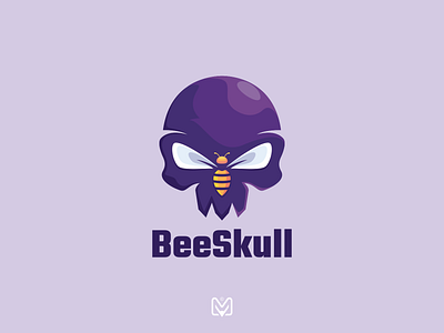 BeeSkull animal awesome bee branding combination creative design dribbble graphic icon illustration logo simple skull vector