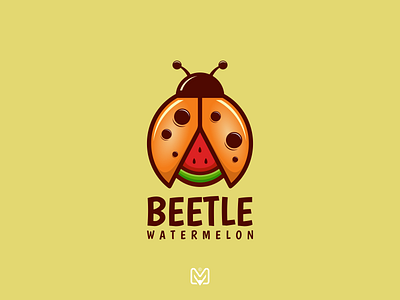 Beetle watermelon animal awesome beetle brand branding combination creative design dribbble dualmeaning fruit graphic design icon illustration logo simple vector watermelon