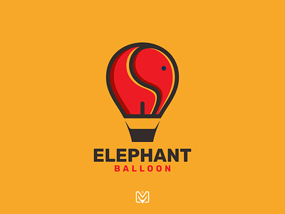 Elephant Balloon animal awesome ballon branding combination creative design dribbble icon illustration logo simple traveling vector