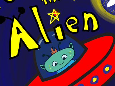 Illustrated Children's Book Cover alien childrens illustrations space