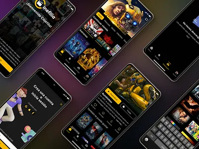 Cinefilia - Streaming App - UI Design android app application cinema darkmode design disney figma ios mobile mobileapp movie netflix productdesign streaming streamingapp streamplatform ui uiux ux