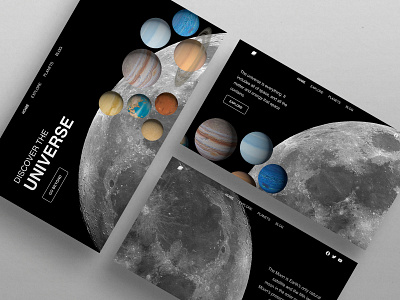 Space Website UI Design galaxy hero home page landing page moon parallax planets space tour travel ui ui animation web web animation web design webflow website