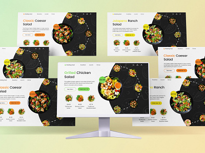 Salad - Delivery Website Design diet figma food food delivery food ordering fruits health healthy hero landing protein salad startup vegan vegetables veggie web design website