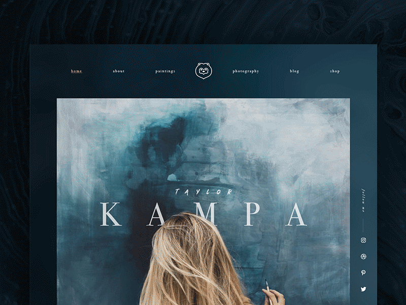 Kampa artist digital paint photography portfolio ui ux web design