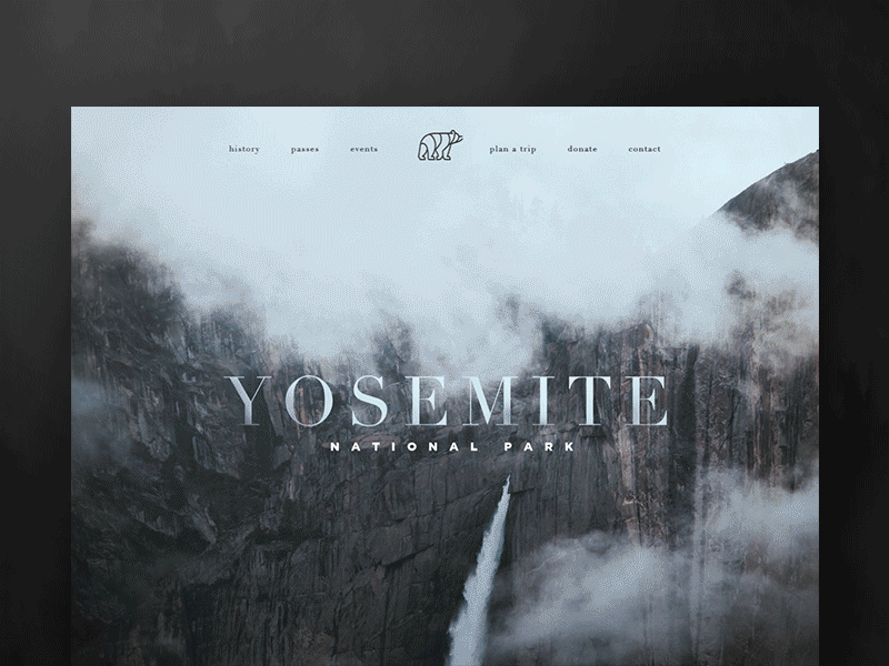 Yosemite animation design gif national park portfolio ui ux web design website yosemite