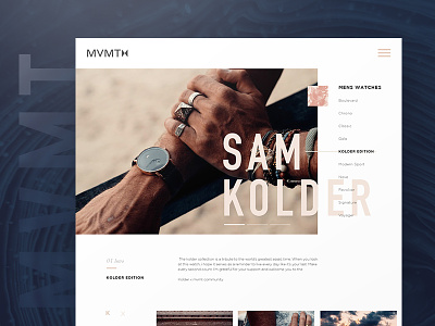 MVMT Sam Kolder Edition design kolder sam ui ux watch web