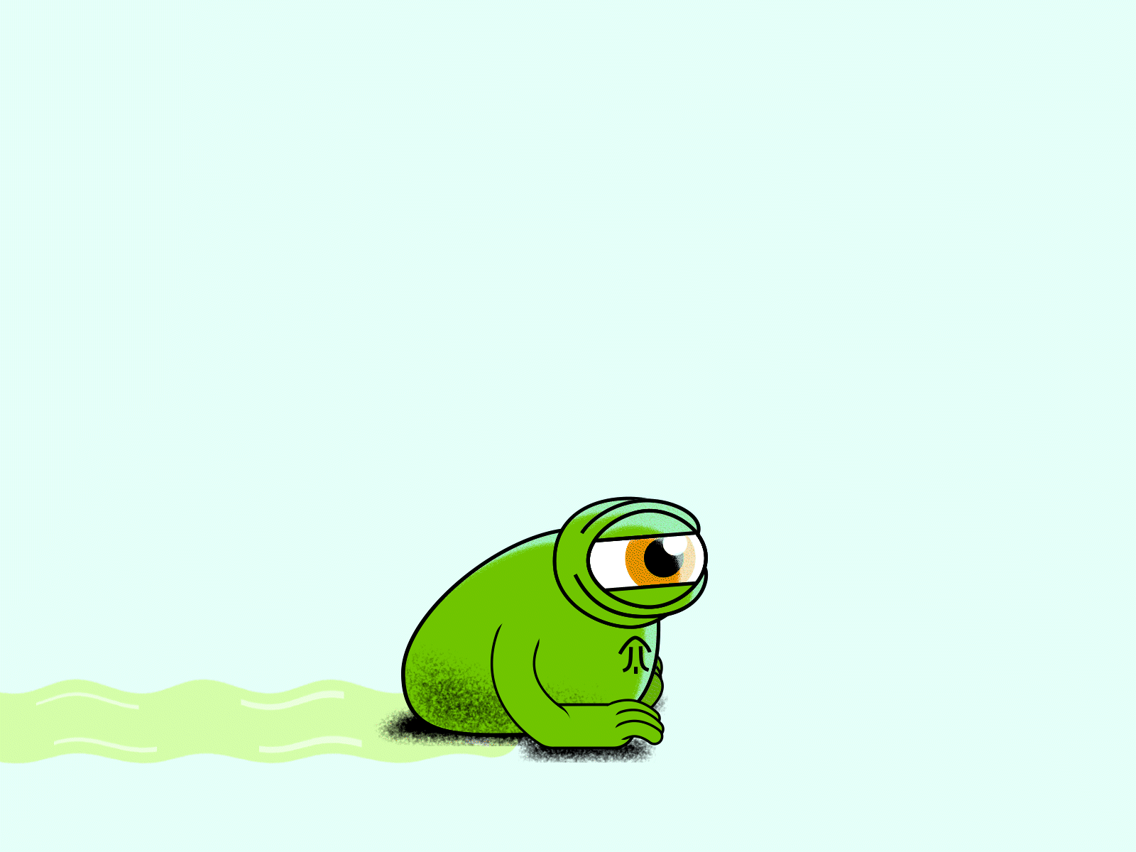 Slime Guy 2d animation alien animation blob characterdesign crawl creepy cute green rubber hose sci fi walk cycle