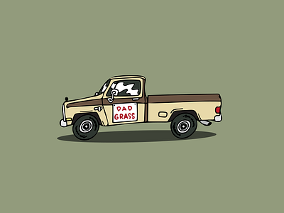 Dad Grass Delivery Truck cannabis cbd character design graphic design illustration logo marijuana social media truck vehicle