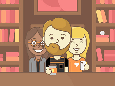 App Library Café Illustration