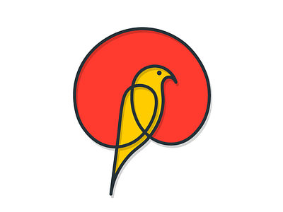 bird bird illustration line one line yellow bird