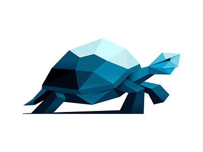 Turtle Poly blue illustration poly turtle