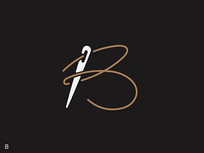 B b letter letterform logo logotype mark monogram needle symbol thread typography