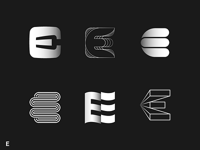 Alphabet project E Vol.1 e letter letterform line logo logotype mark monogram symbol typography