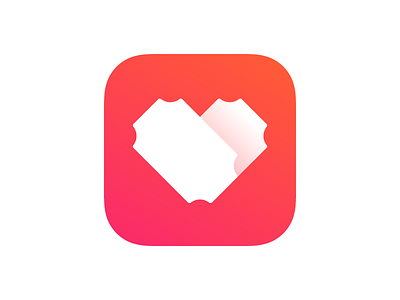MePlusOne iOS app icon app icon couple heart icon ios app icon logo mark ticket