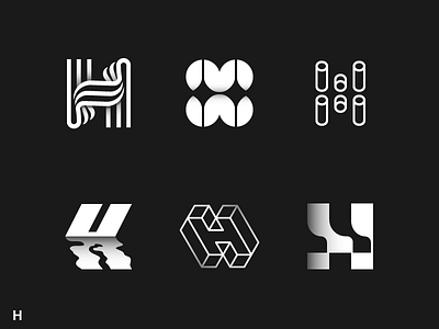 Alphabet project H gradient h letter letterform lettermark logo logotype mark monogram shape symbol typography