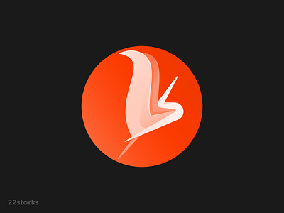 22storks logo 22 bauer bird gradient logo mark orange s stork symbol wing
