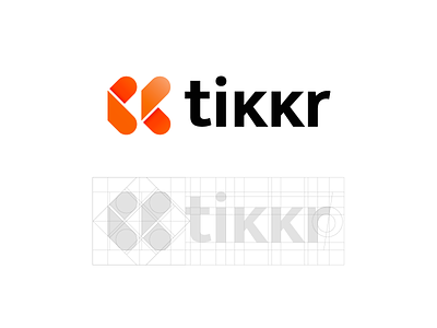 tikkr app logo branding design grid logo logo design mark time