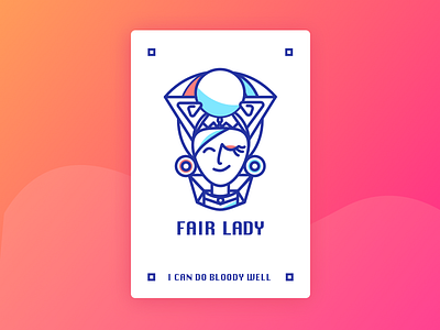 Fair Lady card face illustration lady person queen woman