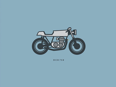 Instrument's 1973 Honda DCB750 dcb750 flat design icon illustration motorcycle simple