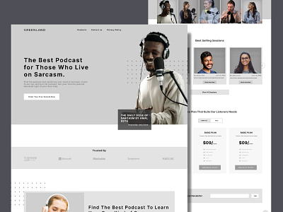 Greenland- Podcast Website branding clean ui design header hero image home page landing page minimal podcast ui ux web website website design