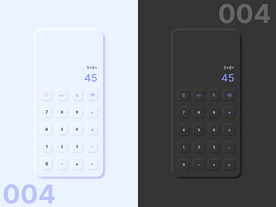 Calculator | Daily UI 004 app app design application desgin calculator calculator ui dailyui dailyui004 dailyuichallenge dark design light minimal mobile mobile calculator morphism neumorphism screen ui ui style ux