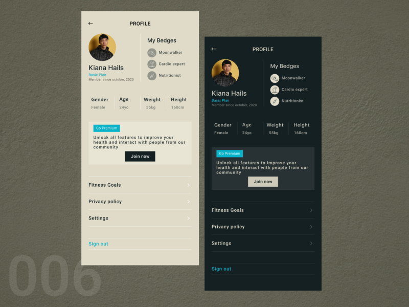 Profile | Daily UI 006 by Ayesha Ahmad on Dribbble