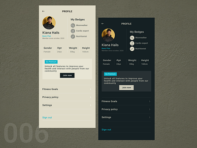 Profile | Daily UI 006