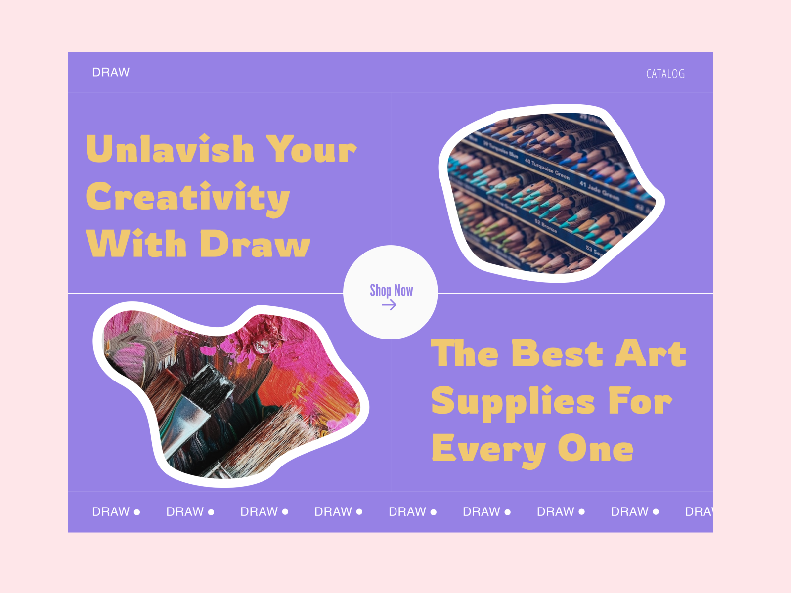 Draw Art supplies website concept by Ayesha Ahmad on Dribbble