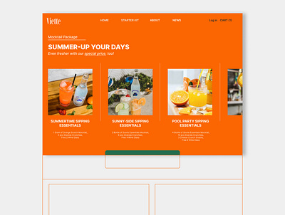 Viette - Beverage and Snacks Home Kit Website ui ui design ux web web design